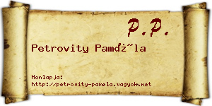 Petrovity Paméla névjegykártya